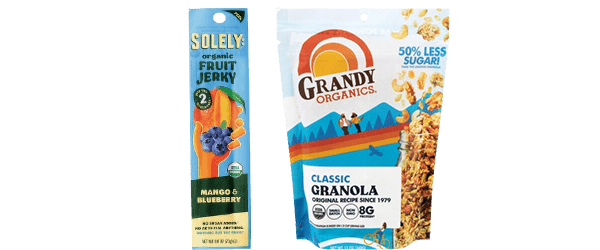 Solely Organic Fruit Jerky Mango Blueberry, 0.8 Ounce, Grandy Organics Granola Classic, 12 Ounce