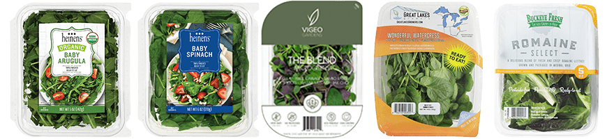 An Assortment of Packaged Leafy Greens