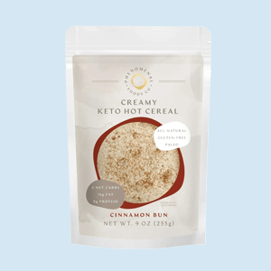 Phenomenal Foods Co. Cinnamon Bun Hot Cereal package.