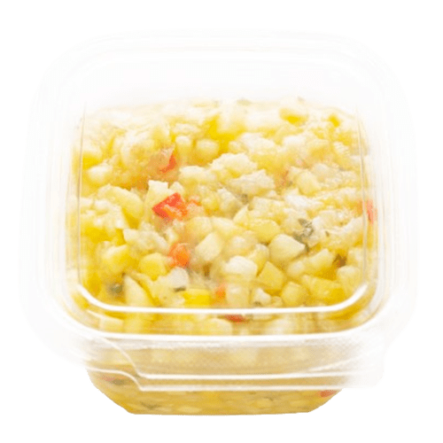 A container of Heinen's Fresh Pineapple Mango Salsa