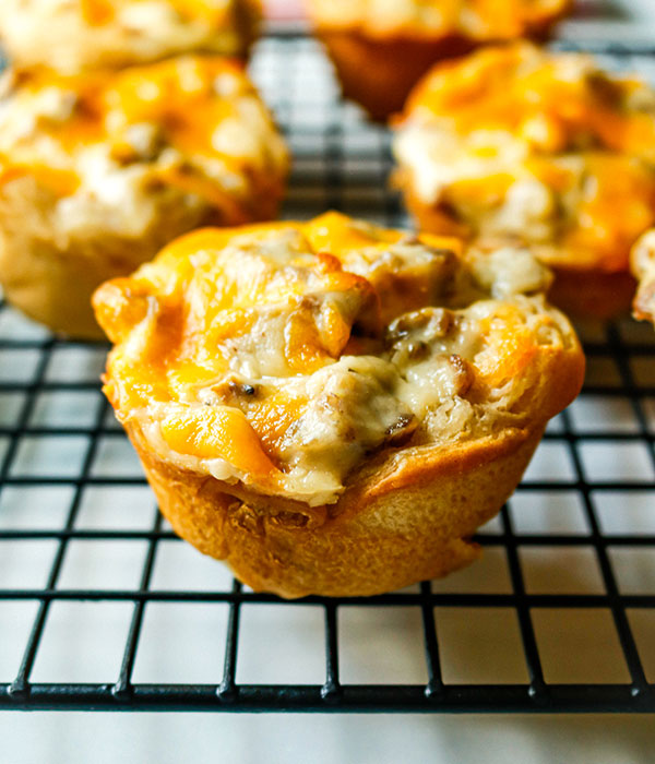 Sausage and Gravy Casserole Muffin Cup on cooling rack