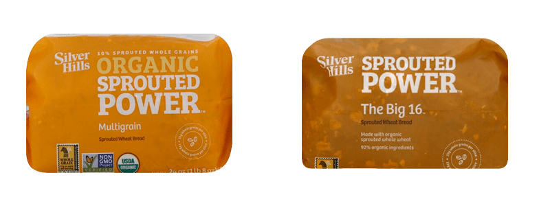 Two Packaged Loaves of Silver Hills Bread