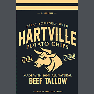 A Bag of Hartville Beef Tallow Potato Chips