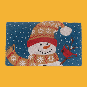 A Doormat with a Winter Snowman