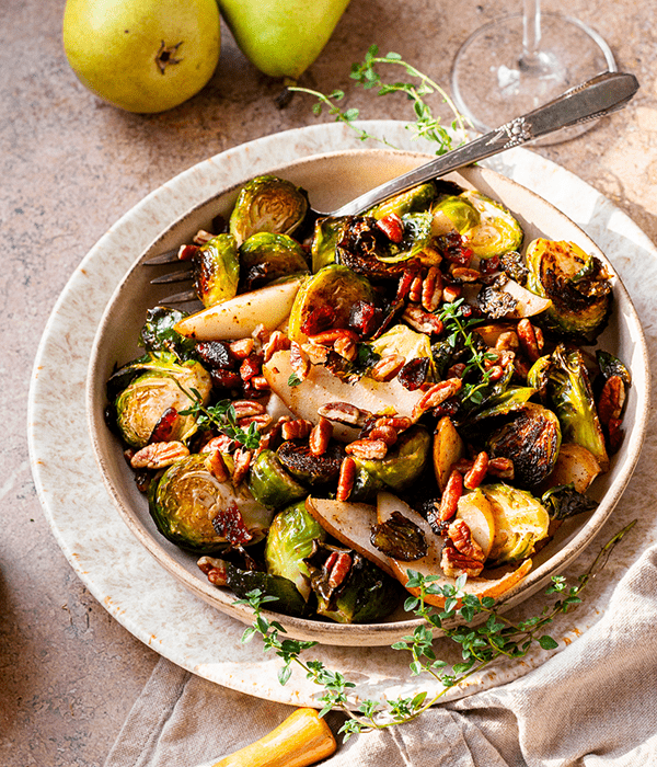A Bowl Full of Autumn Harvest Brussels Sprouts