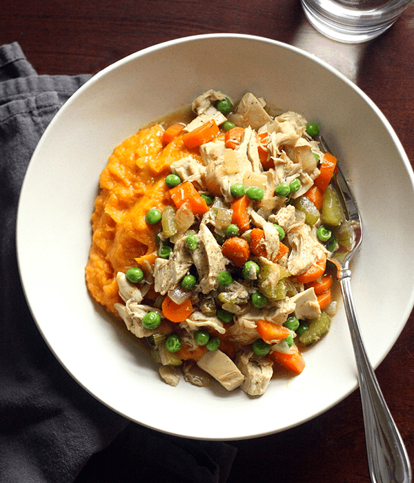 A Bowl of Slow Cooker Chicken Pot Pie