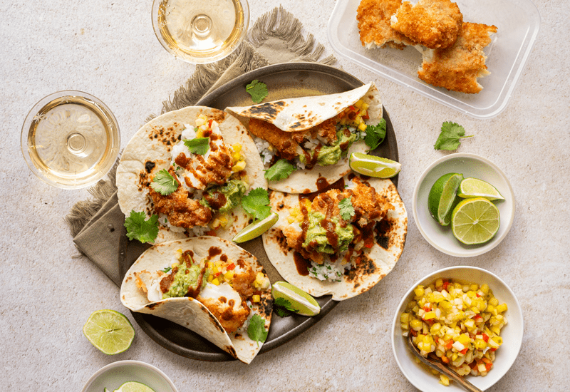 Parmesan Crusted Cod Tacos