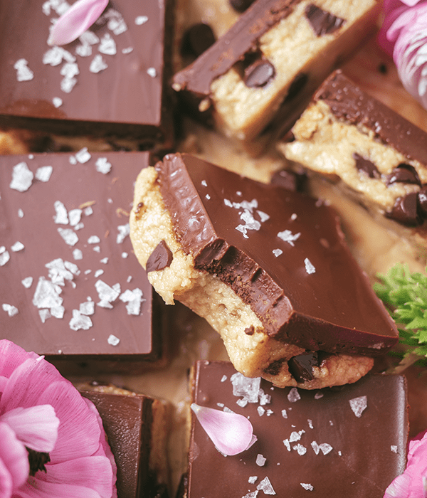 A Pile of Chocolate Chip Cookie Dough Bars