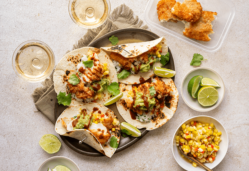 Parmesan Crusted Cod Tacos