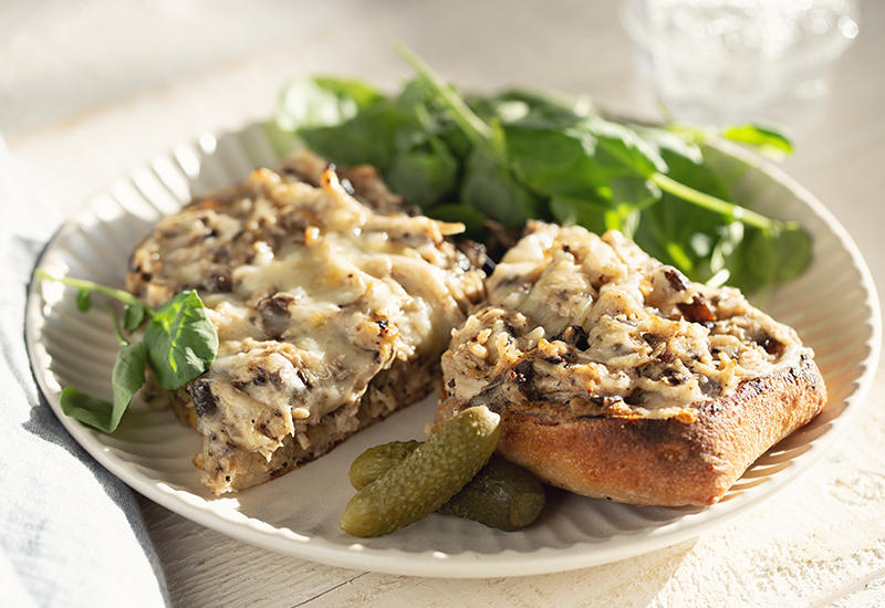 Chicken and Mushroom Tartine