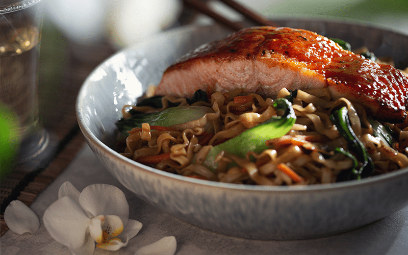 Plum Glazed Salmon Bowl