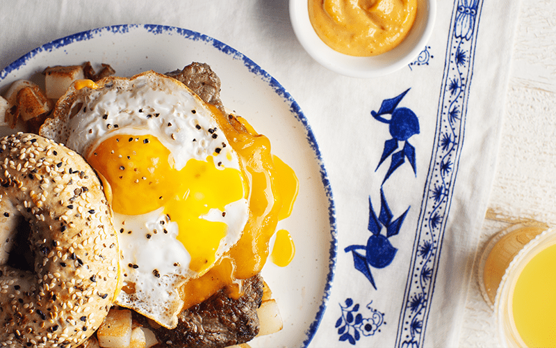 Steak, Egg and Cheese Bagel