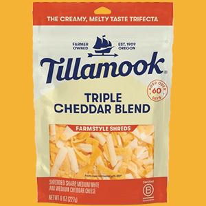 A Bag of Tillamook Farmstyle Cheese Shreds