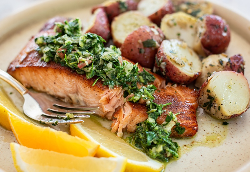 Sweet and Savory Salmon Chimichurri