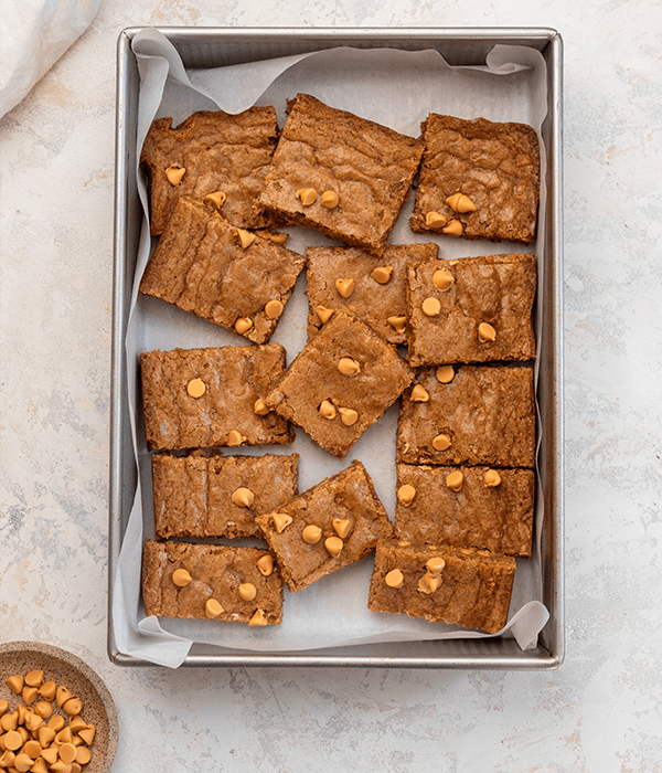 Butterscotch Bars, freshly baked in the tray