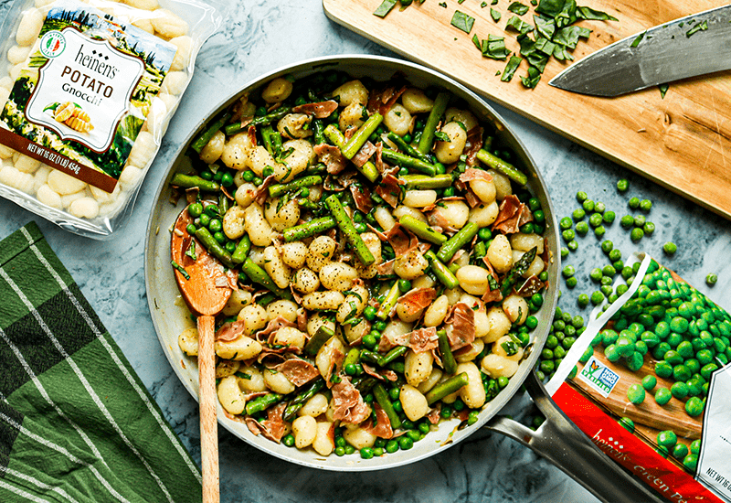 Gnocchi with Peas and Prosciutto