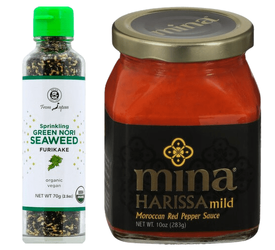 Muso Green Nori Seaweed Furikake & Mina Mild Harissa Moroccan Red Pepper Sauce