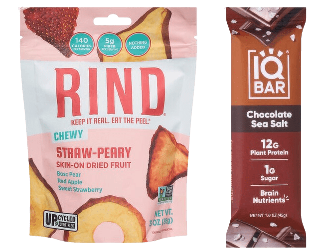 Rind fruit snacks & IQ bars