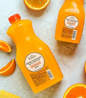 Heinen's orange juice bottle