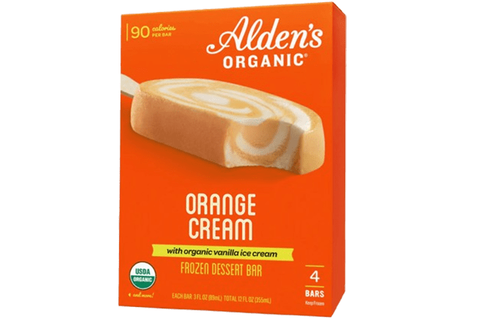 Alden's USDA Organic Frozen Orange Cream Dessert Bars