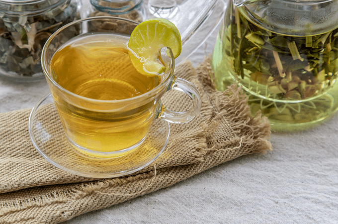 Lemon Tea next to Herbal Tea's