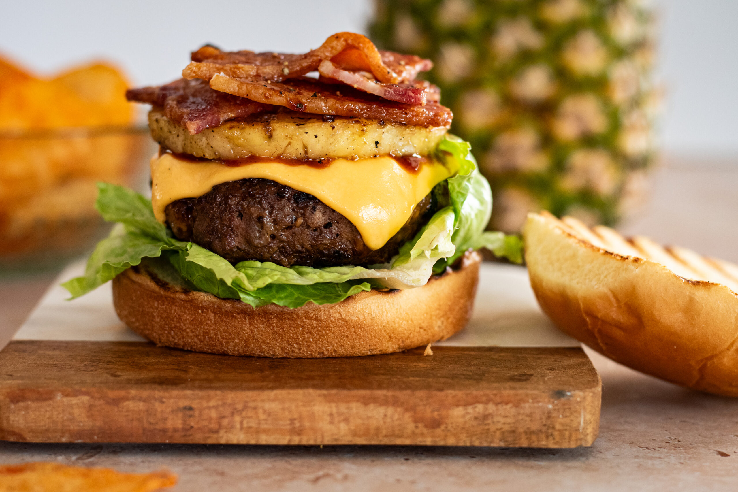 Heinen's BBQ cheddar burger