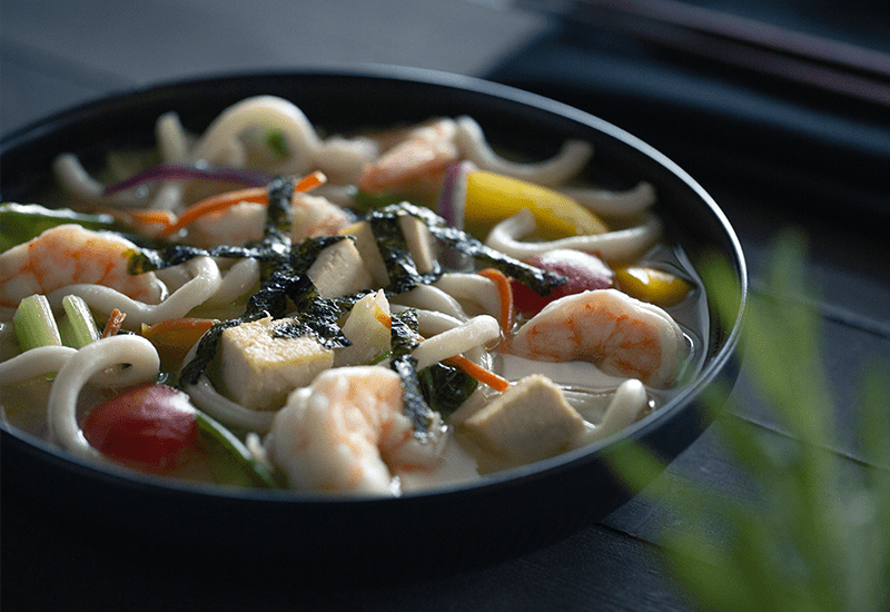 What’s For Dinner? Udon Noodles with Shrimp, Tofu and Vegetables