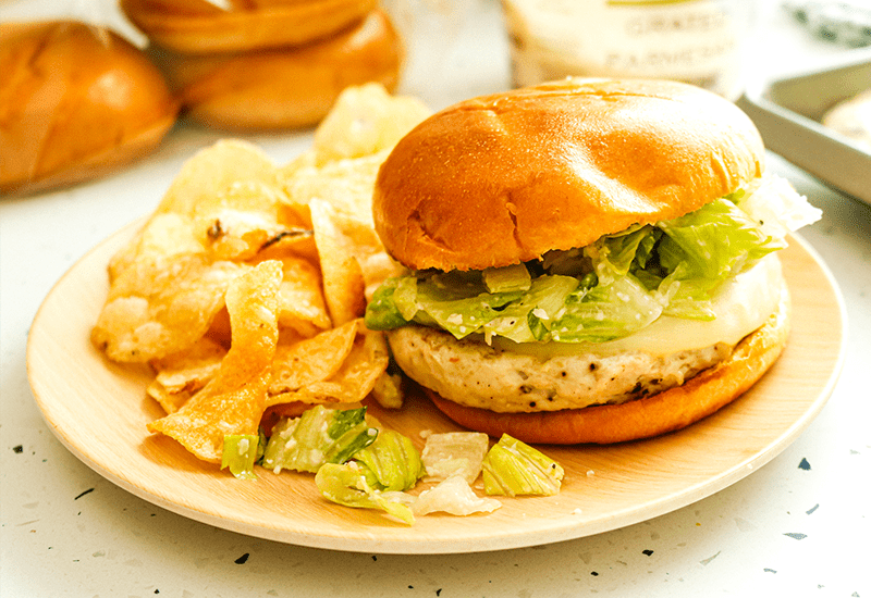 Chicken Caesar Smash Burgers