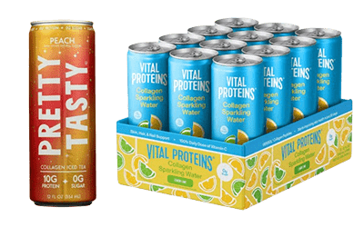 Pretty Tasty Collagen Iced Tea & Vital Proteins Collagen Sparkling Water