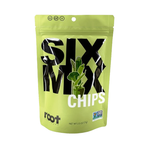 a bag of Root Foods Veggie Chips