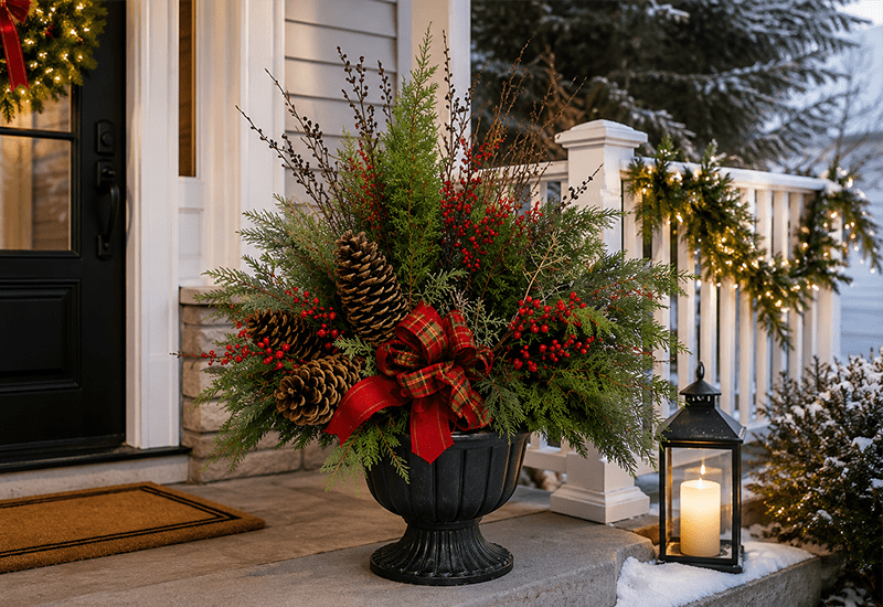 Fresh Flower Market at Heinen’s: Holiday Hosting — Porch Pot Edition