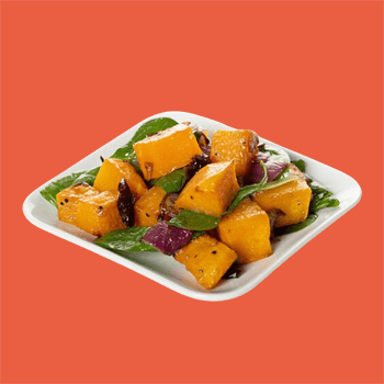 Roasted Butternut Squash with Spinach and Cranberries