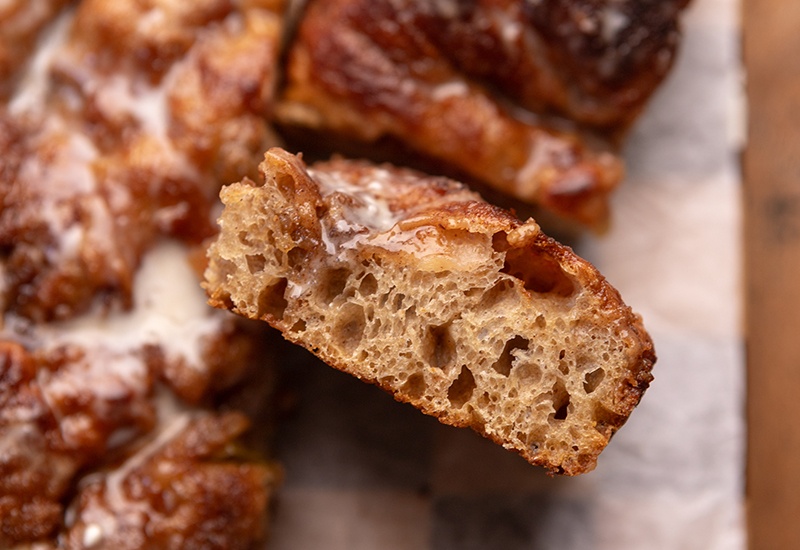 Apple Cider Focaccia with Vanilla Bean Icing