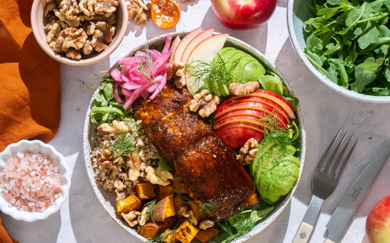 BBQ Baked Salmon Bowls
