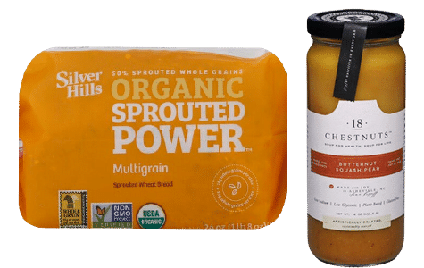 Silver Hills Sprouted Whole Grain Bread & 1 jar 18 Chestnuts Butternut Squash Pear Soup