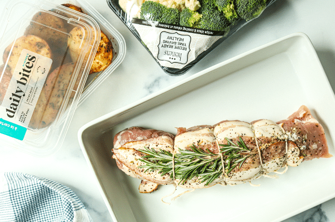 Blue Cheese Stuffed Pork Tenderloin Dinner