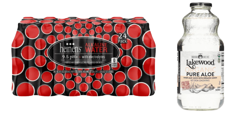 9.5 alkaline water & Lakewood Organic Pure Aloe Juice