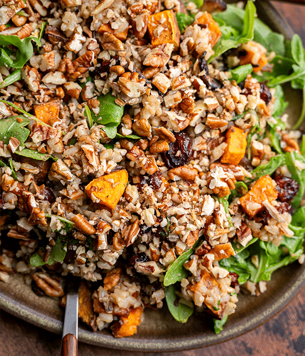 the Wild Rice plated with a spoon in it