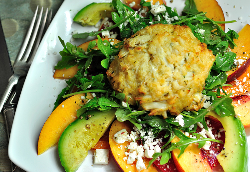 Crab Cakes and Heirloom Tomato Salad