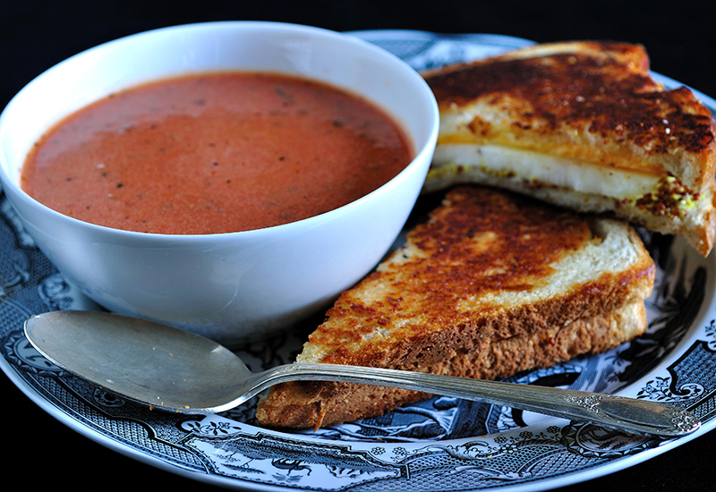 Tomato Soup and Toasted Cheese Sandwich