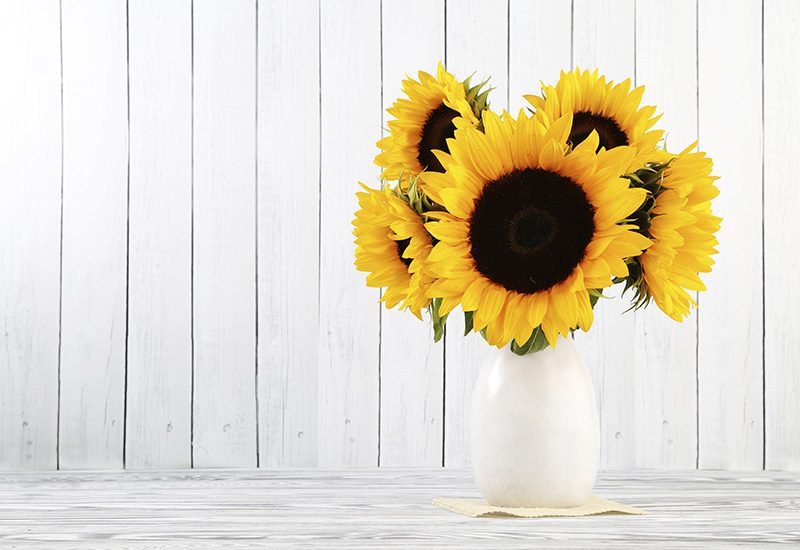 How to put sunflowers in a vase