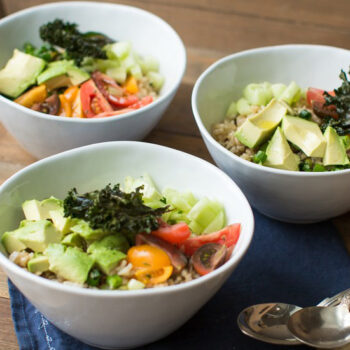 Brown Rice Salads in Bowls