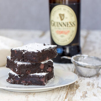 Heinen's Guinness Brownies Stacked on a Plate