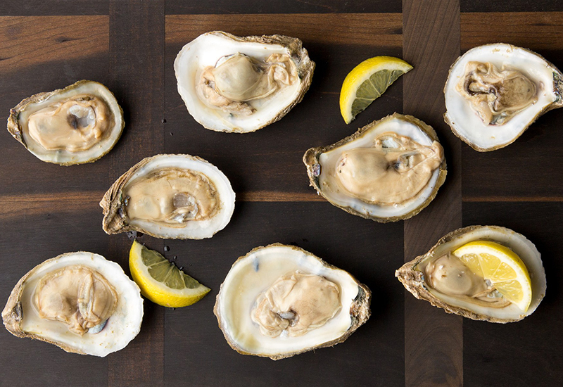 Oysters and Lemon Slices