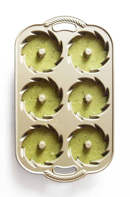 Matcha Cakes in Baking Tray Unbaked