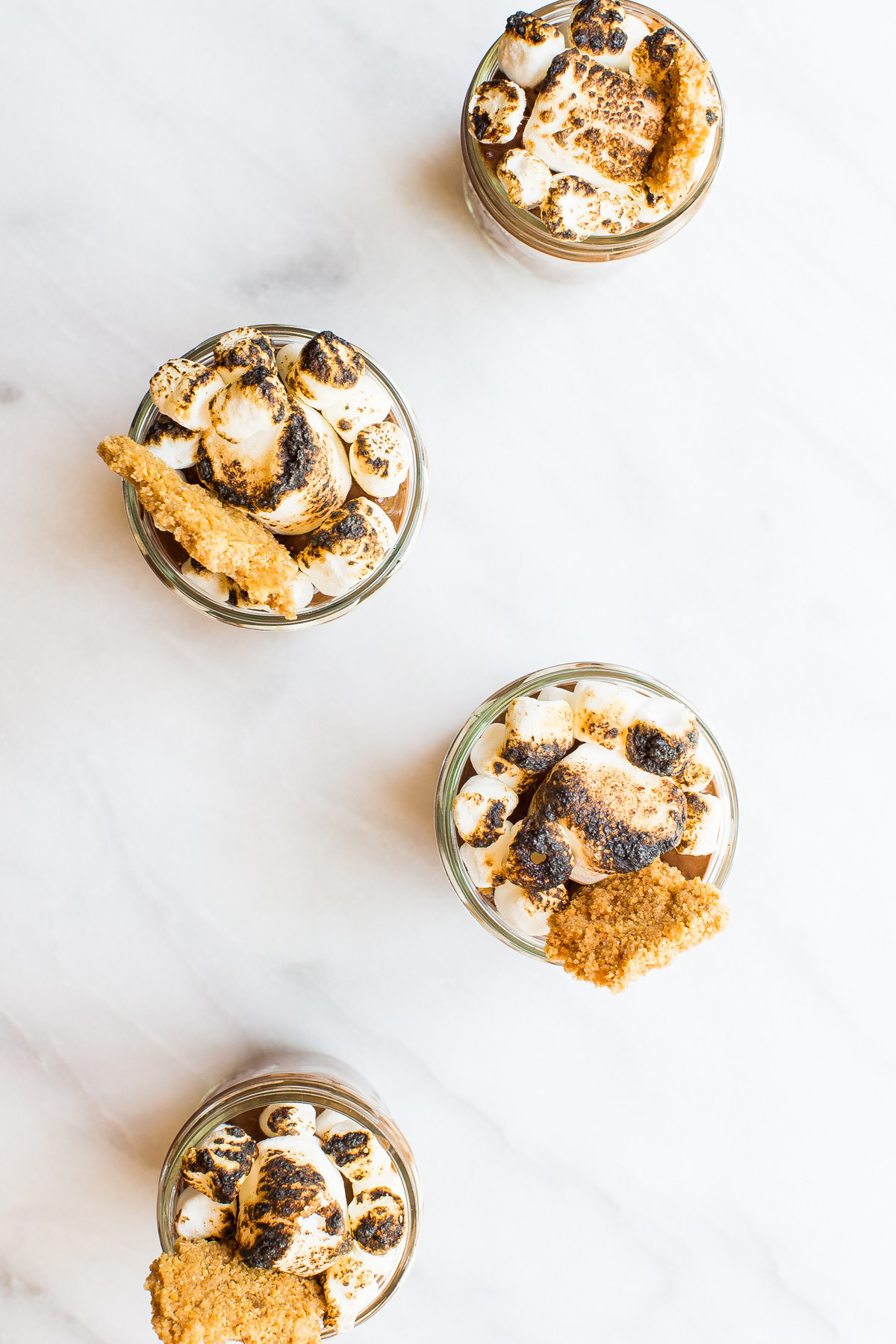S'mores Pudding Jars Overhead