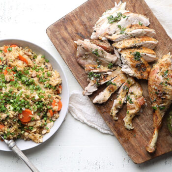 Herb Roasted Spatchcock Turkey and Turkey Fried Rice