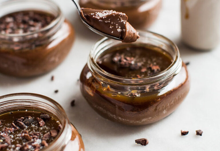 Chocolate Budino with Caramel and Cocoa Nibs Heinen's Grocery Store