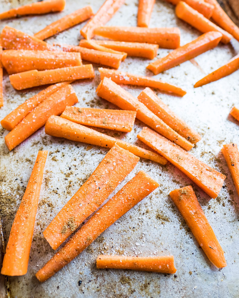 Carrots on Baking Sheet