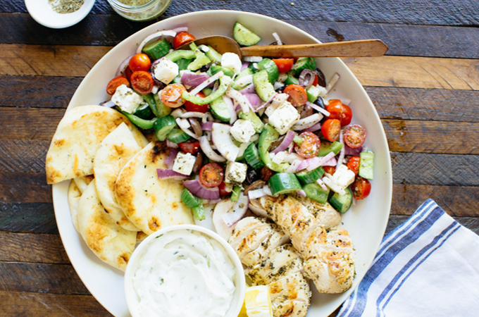 Greek Lemon and Garlic Chicken Salad